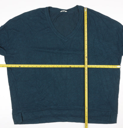 Hush Women’s Blue XL Velour V-Neck Pullover Sweatshirt