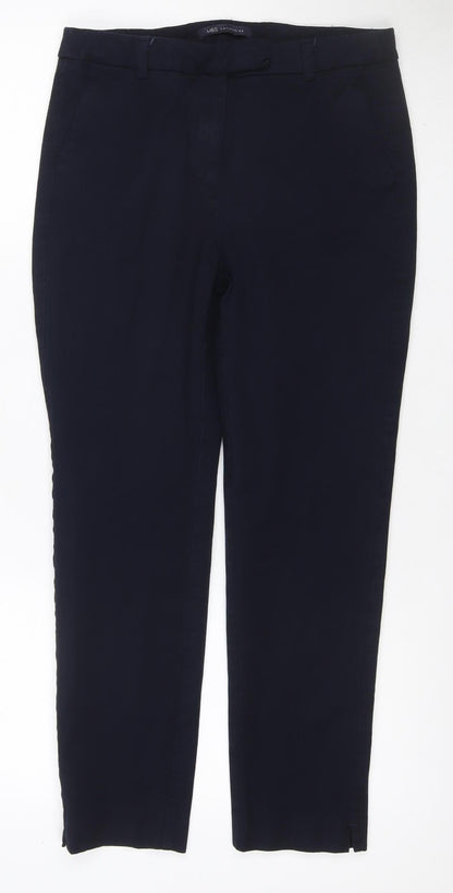 Marks and Spencer Women Blue UK 10 Regular Tailored Straight Trousers