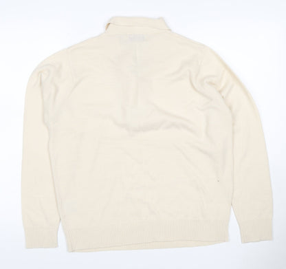 Honor Millburn EWM Women Ivory Size 14 V-Neck Tie Pullover Jumper