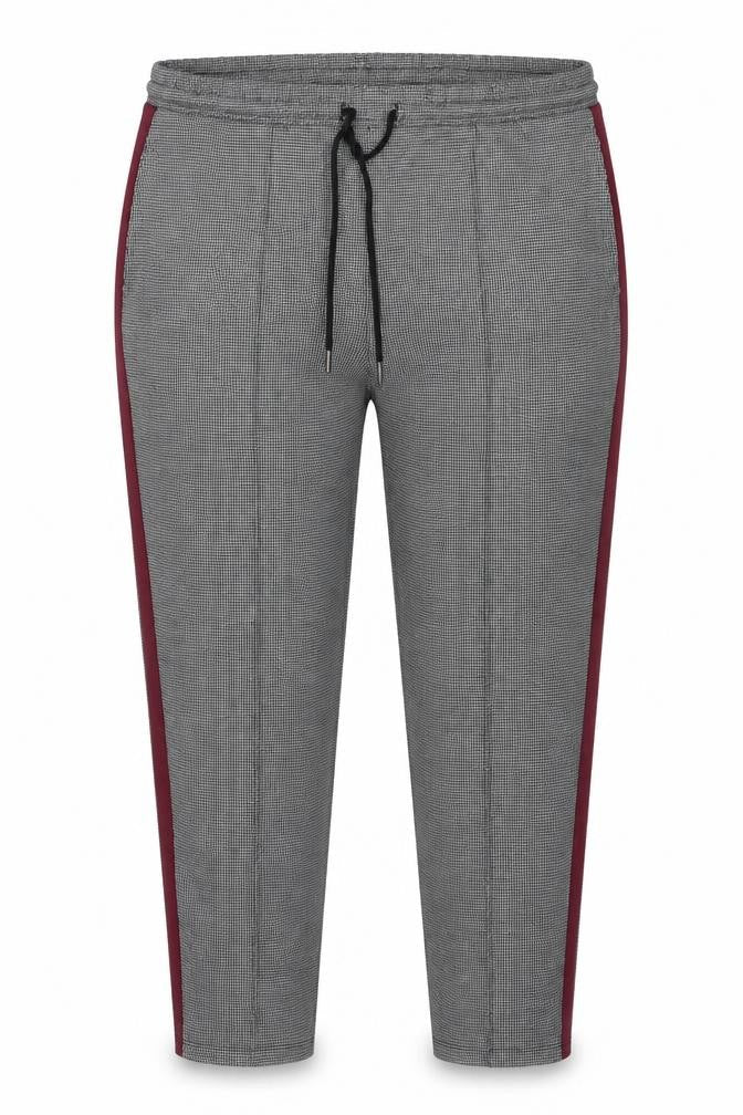 Marks and Spencer Women Black Mixed UK 20 Check Tapered Jogger Trousers