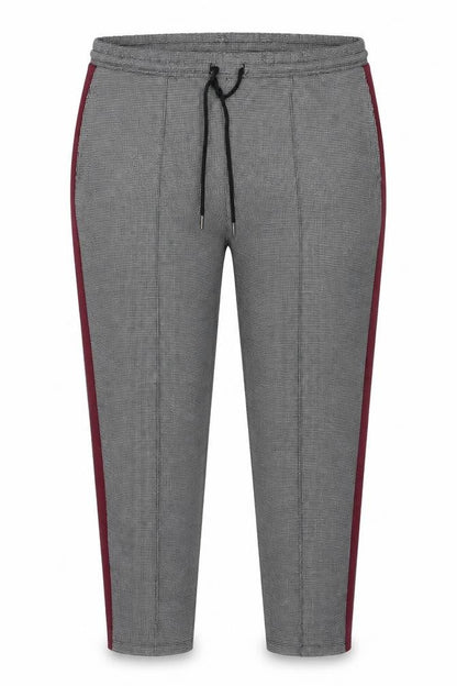 Marks and Spencer Women Black Mixed UK 20 Check Tapered Jogger Trousers