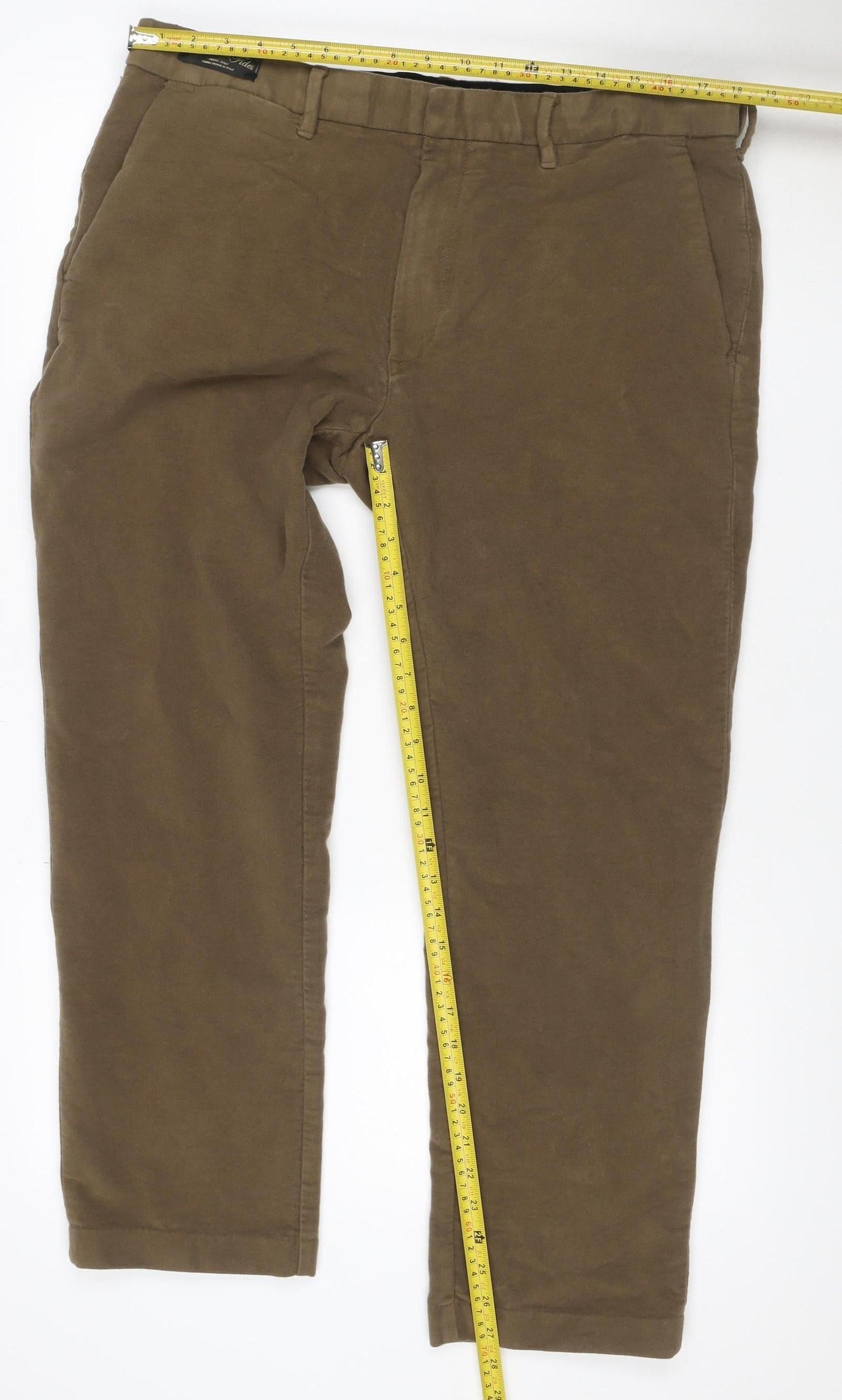 Marks and Spencer Men Brown 38x29 Regular Straight Chino Trousers