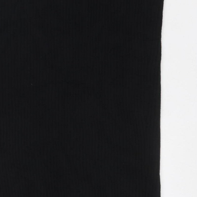 Miss Selfridge Women’s Black Size 12 Ribbed Knit Buckle Long Skirt
