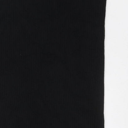 Miss Selfridge Women’s Black Size 12 Ribbed Knit Buckle Long Skirt