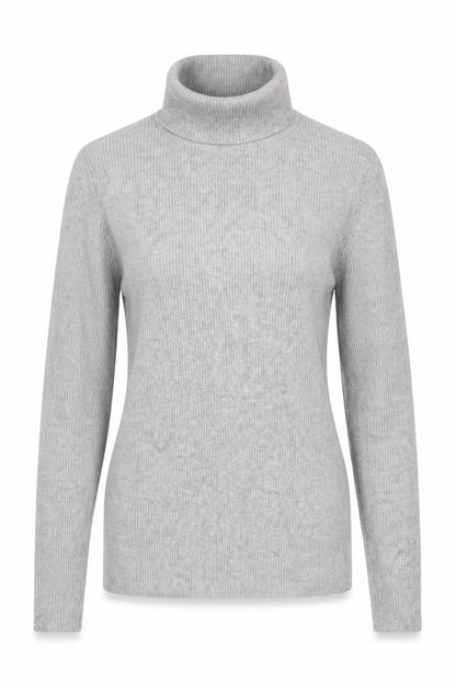 Calvin Klein Jeans Women Grey XS Ribbed Roll Neck Pullover Jumper
