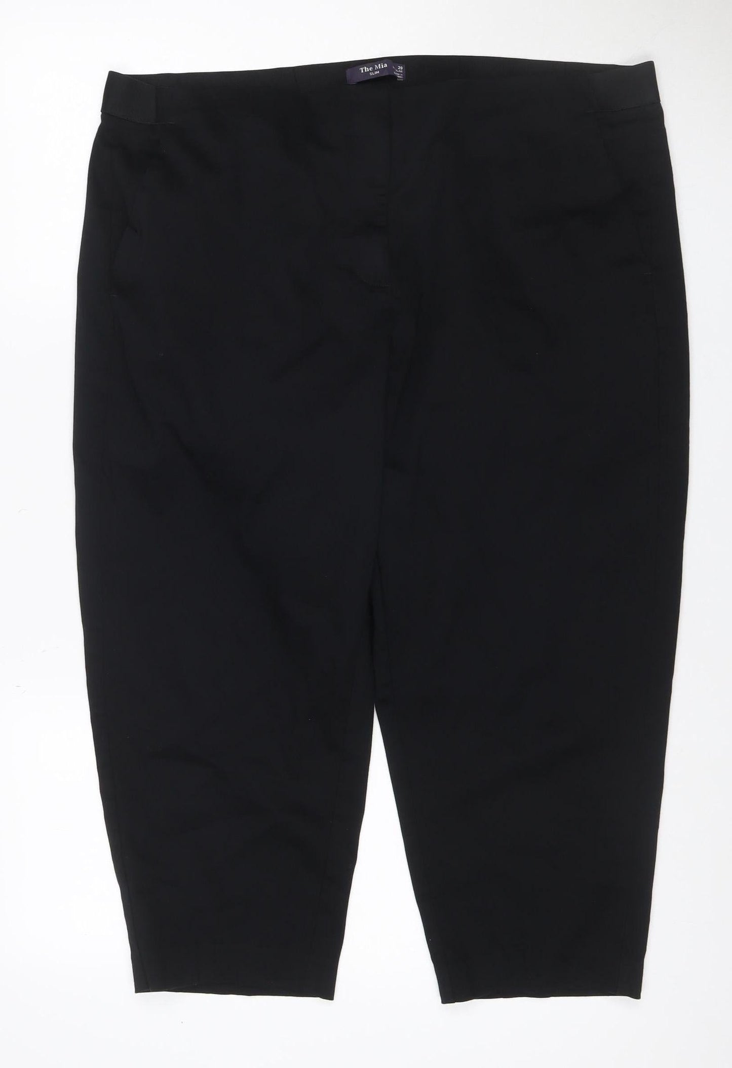 Marks & Spencer Women's Black UK 20 Regular Straight Stretch Trousers