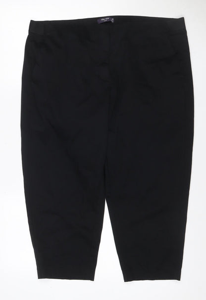 Marks & Spencer Women's Black UK 20 Regular Straight Stretch Trousers