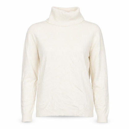 Alma en Pena Women’s Ivory S Roll Neck Fine Knit Slim Pullover Jumper
