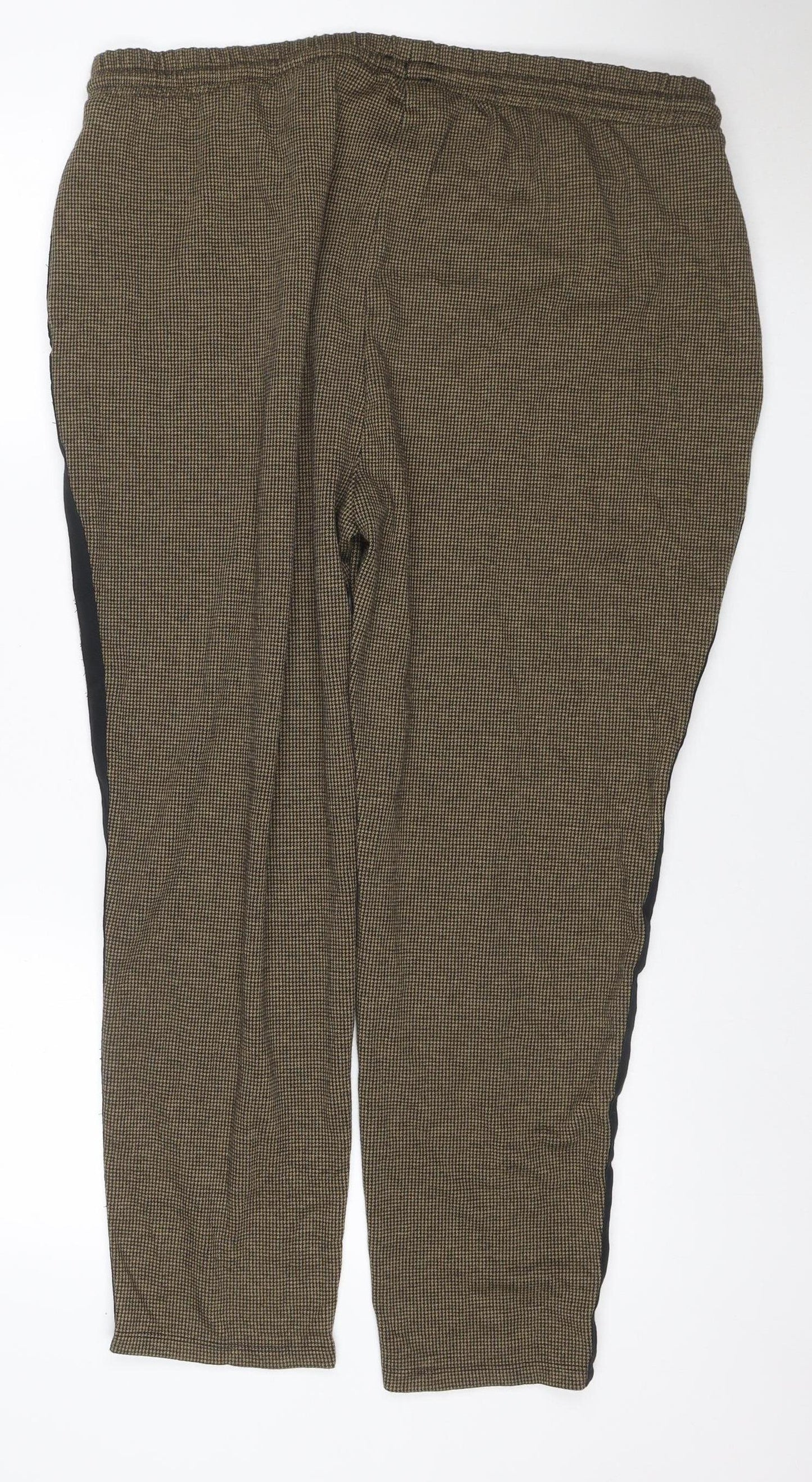 Marks and Spencer Women’s Brown Size 20 Regular Houndstooth Jogger Trousers