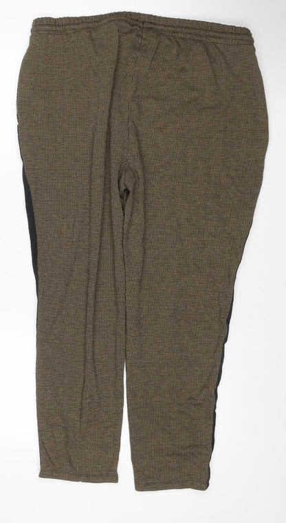 Marks and Spencer Women’s Brown Size 20 Regular Houndstooth Jogger Trousers
