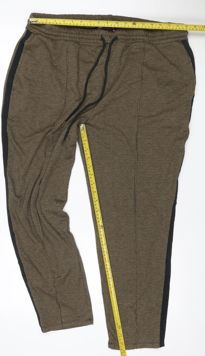 Marks and Spencer Women’s Brown Size 20 Regular Houndstooth Jogger Trousers