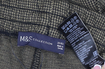 Marks and Spencer Women’s Brown Size 20 Regular Houndstooth Jogger Trousers