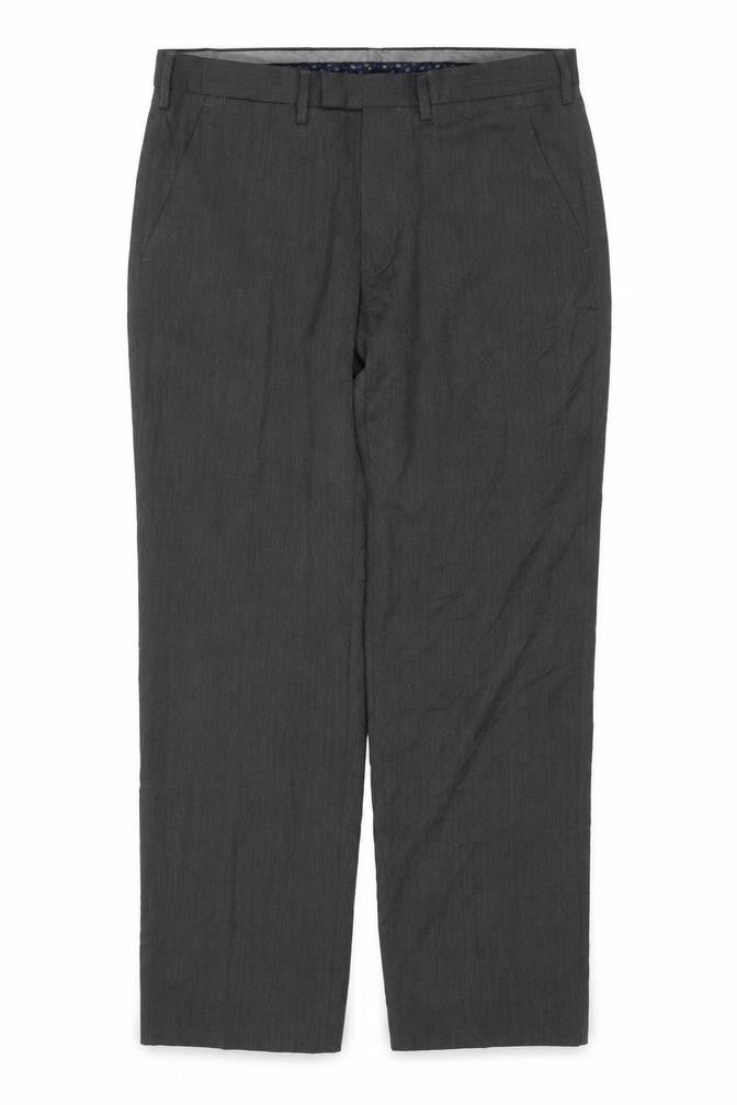 Marks & Spencer Men's Grey 34S Regular Wool Blend Dress Trousers