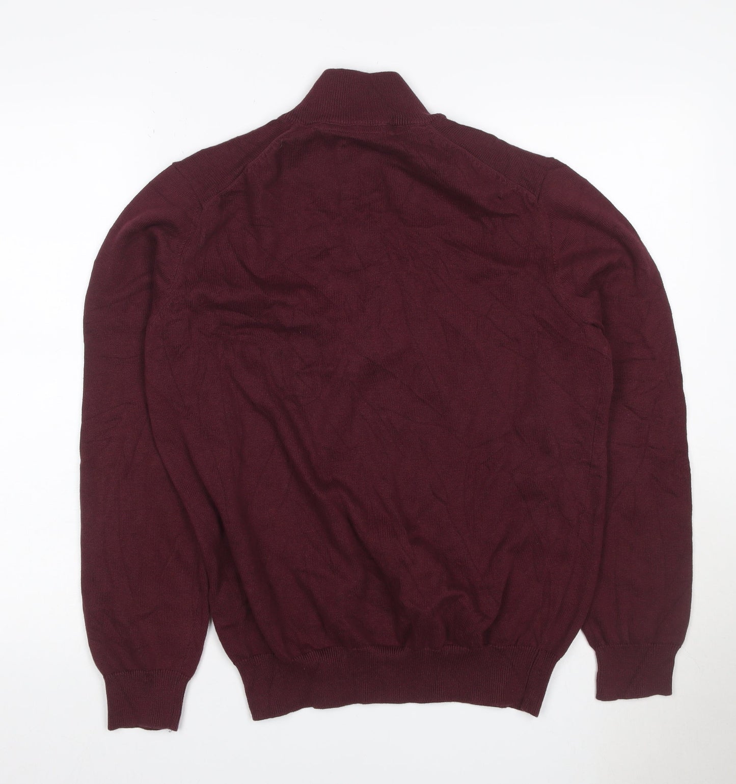 Crew Clothing Company Men’s Red L 1/4 Zip Cotton Knit Jumper