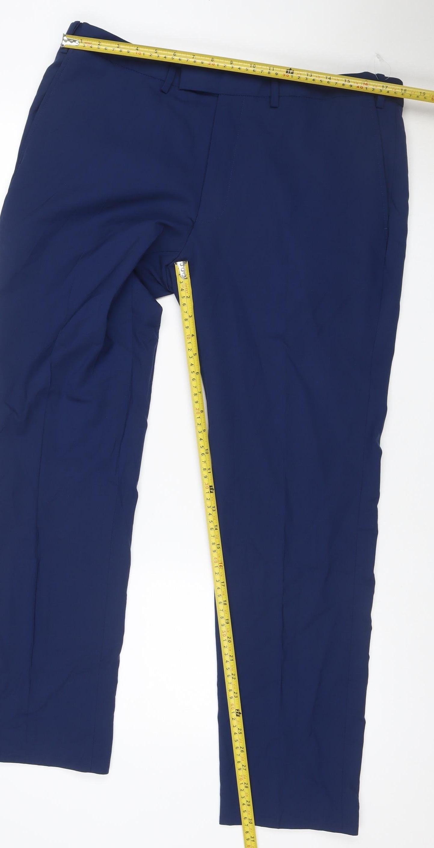 Marks & Spencer Men Blue 38/31 Skinny Dress Trousers Smart Formal