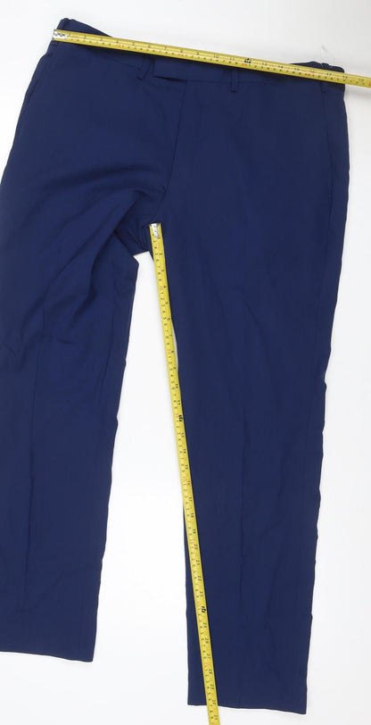 Marks & Spencer Men Blue 38/31 Skinny Dress Trousers Smart Formal