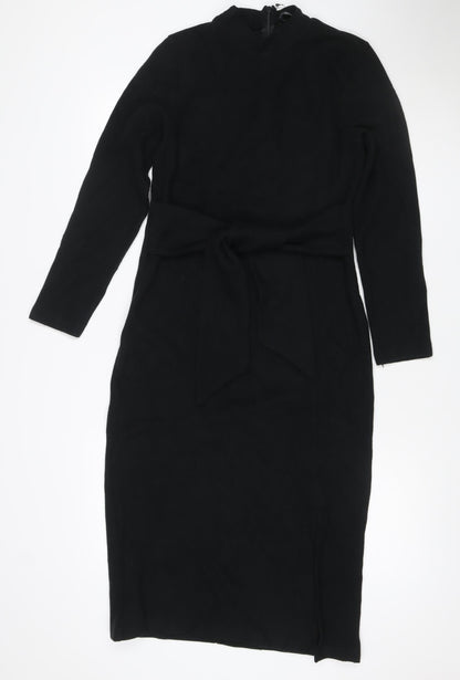 Marks & Spencer Women’s Black UK 10 Jersey Long Sleeve Sheath Dress