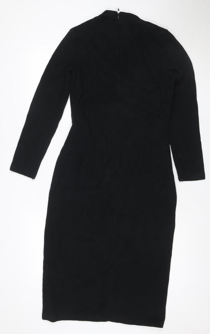 Marks & Spencer Women’s Black UK 10 Jersey Long Sleeve Sheath Dress