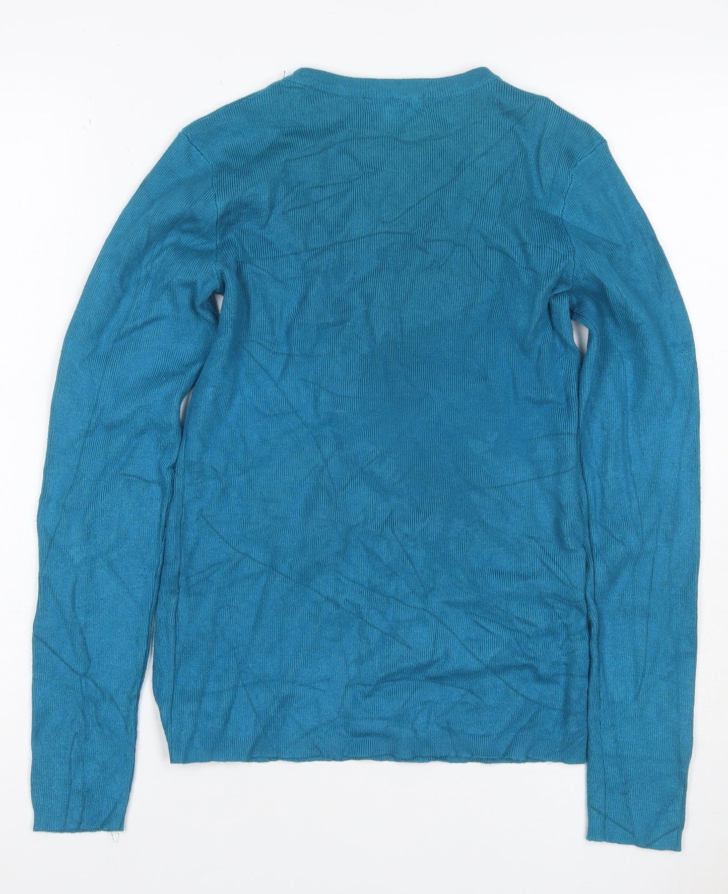 Red Herring Women’s Blue Cashmere Crew Neck Jumper UK 12 Long Sleeve