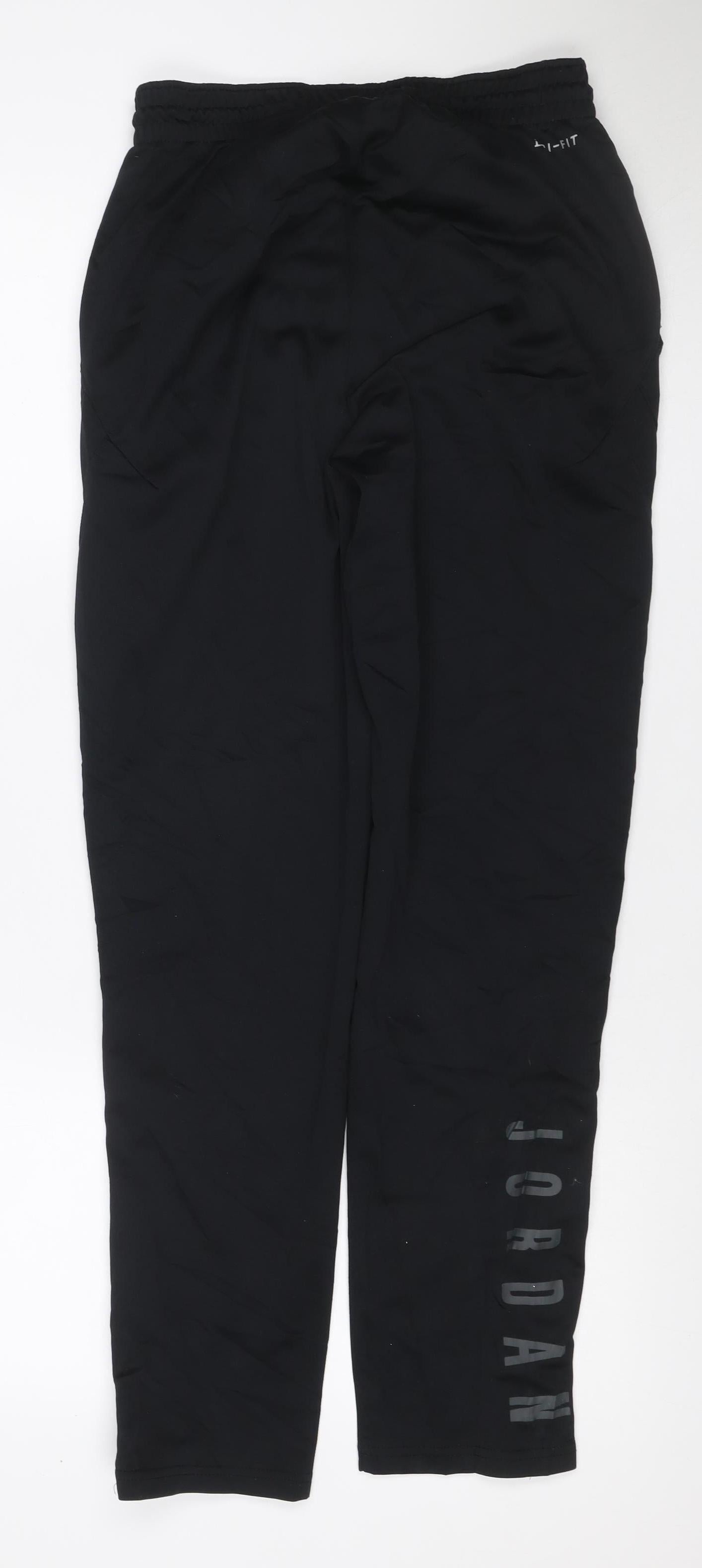 Jordan Boys Black Size 15 Years Track Pants Basketball Zip Pockets