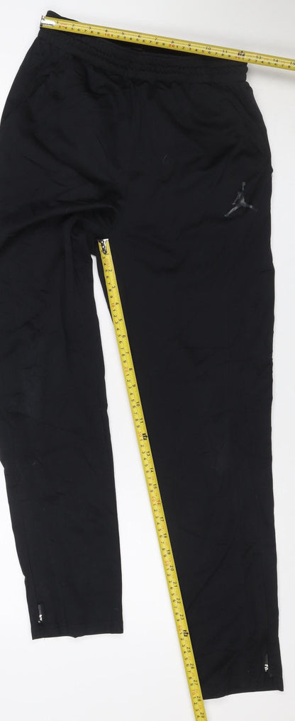 Jordan Boys Black Size 15 Years Track Pants Basketball Zip Pockets