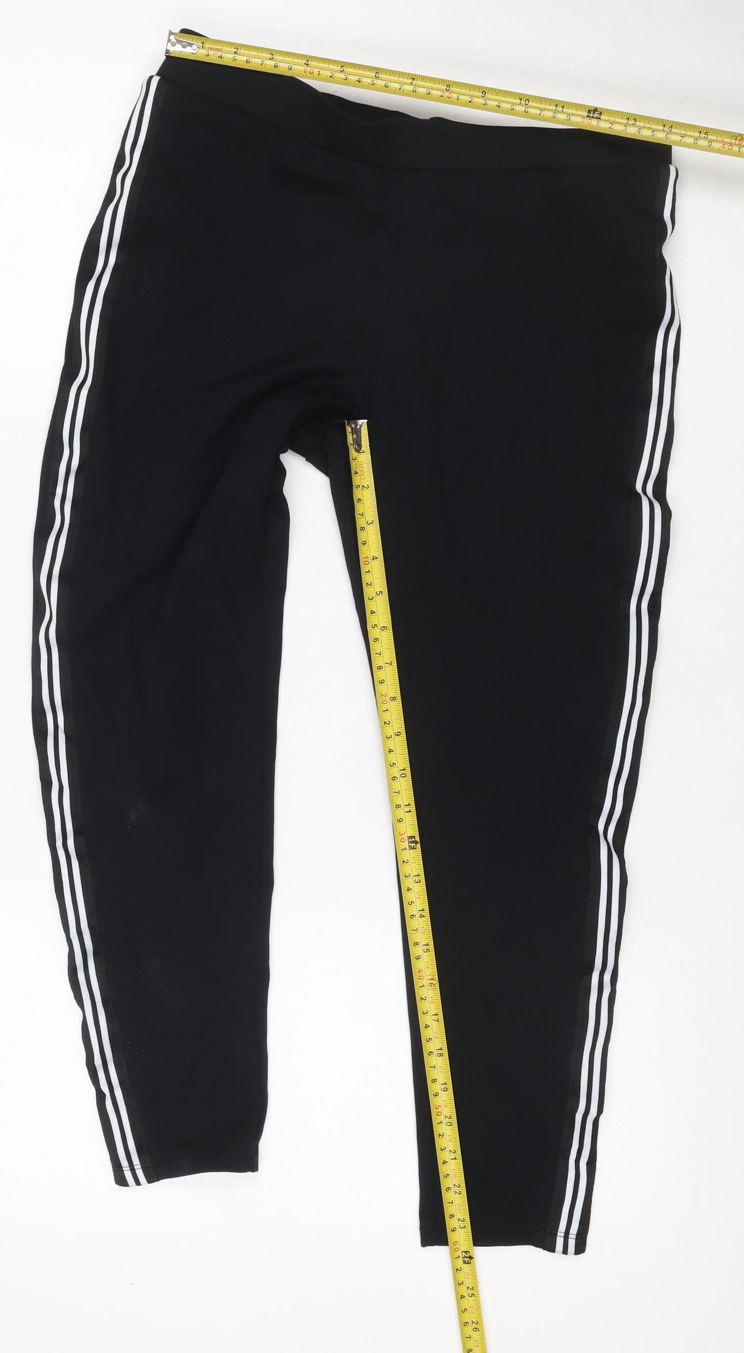 M&S Women’s Black Side Stripe Wide-Leg Stretch Trousers UK 14