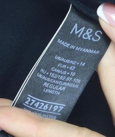 M&S Women’s Black Side Stripe Wide-Leg Stretch Trousers UK 14