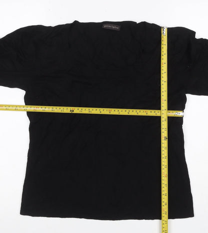 Principles Women’s Black Size 16 Knit Scoop Neck 3/4 Sleeve Top