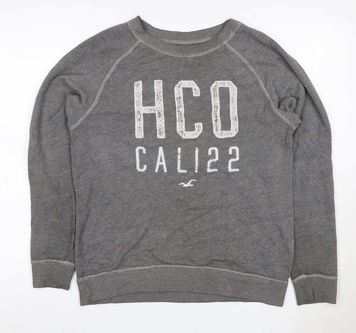 Hollister Women’s Grey XS Pullover Sweatshirt HCO Cali 22 Lace Logo