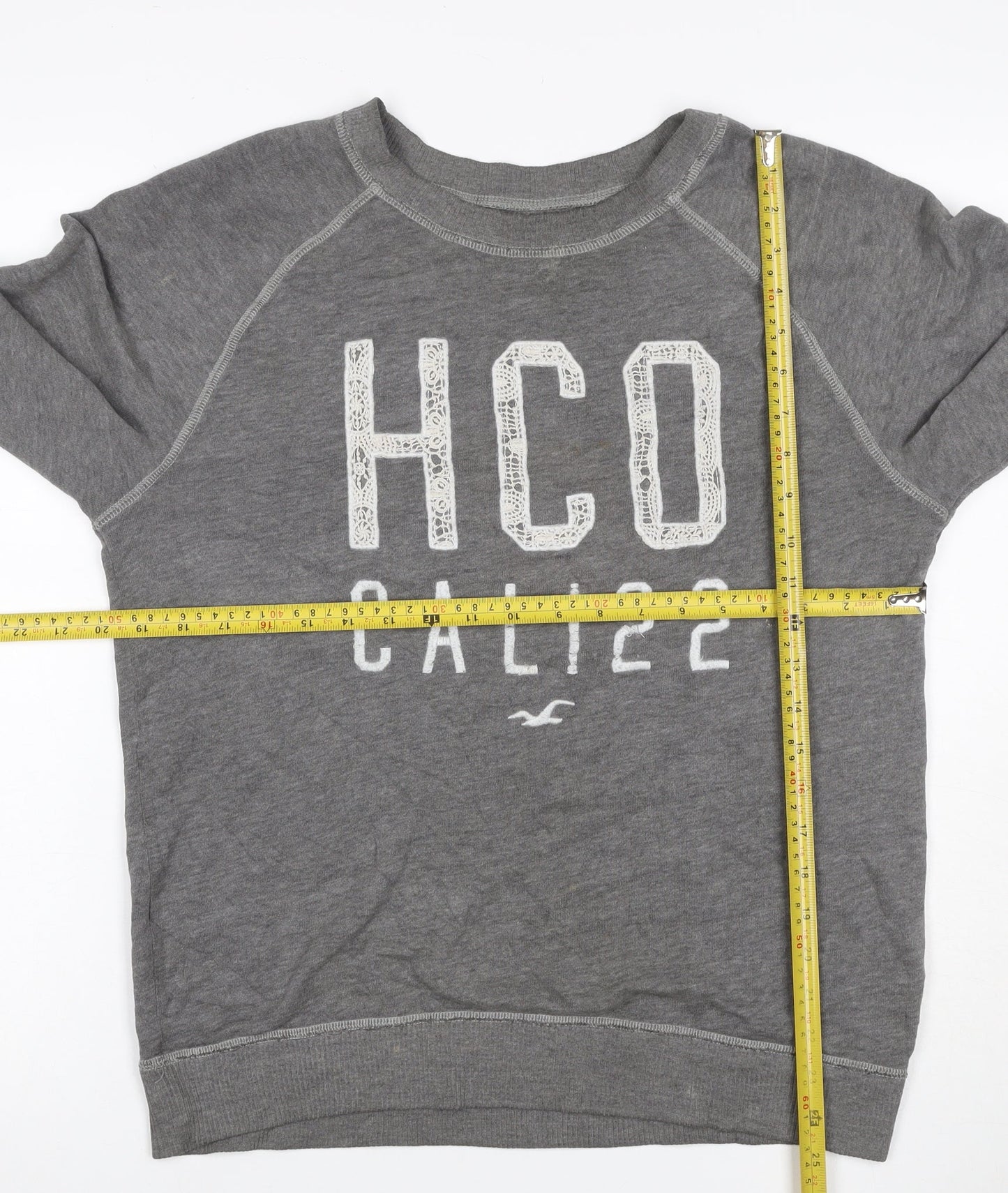 Hollister Women’s Grey XS Pullover Sweatshirt HCO Cali 22 Lace Logo