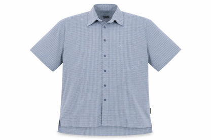 Crag Hoppers Men Blue Check Short Sleeve Button-Up Shirt L 42in Outdoor