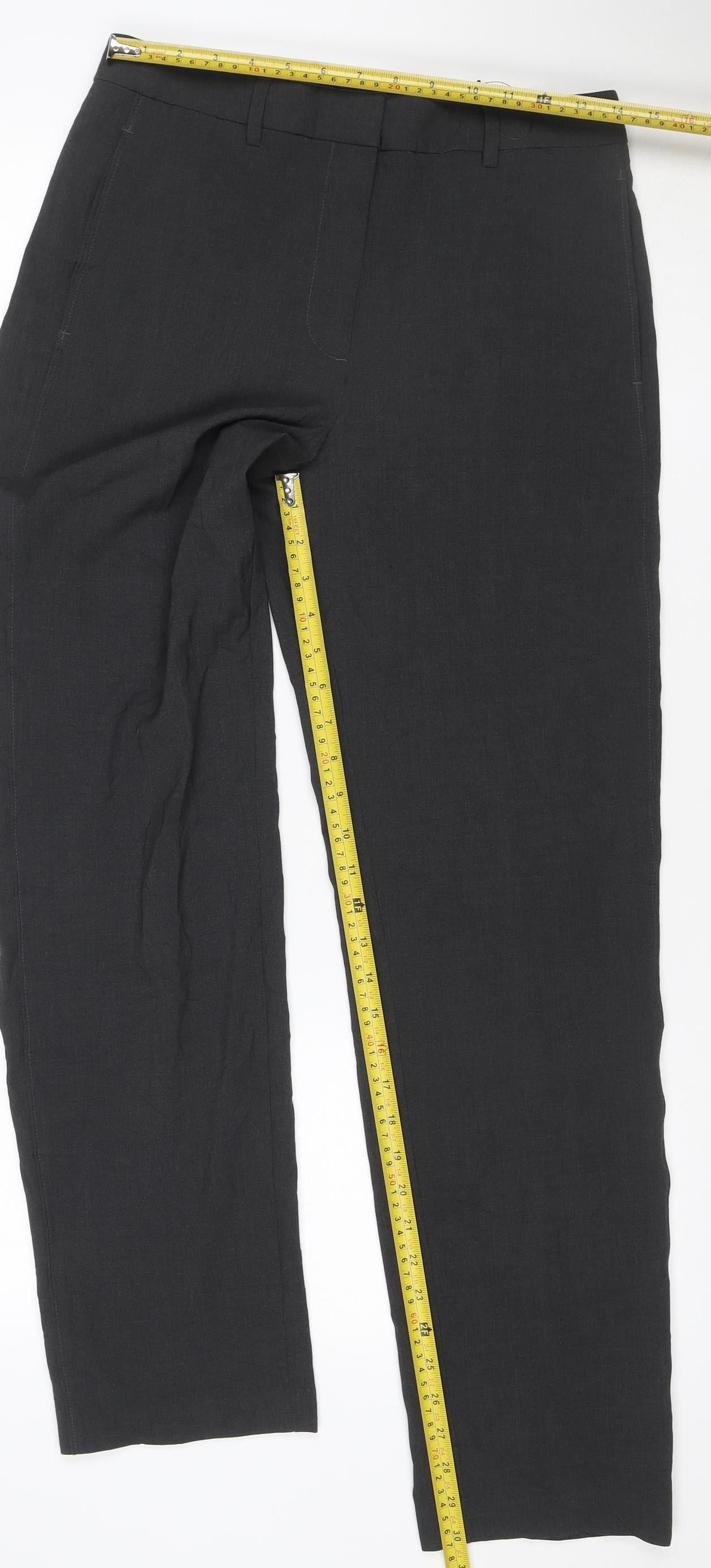 Marks & Spencer Women Black Size 10 Regular Straight Dress Trousers