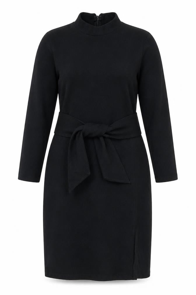 M&S Women’s Black UK 16 Knee Length Belted Stretch Sheath Dress