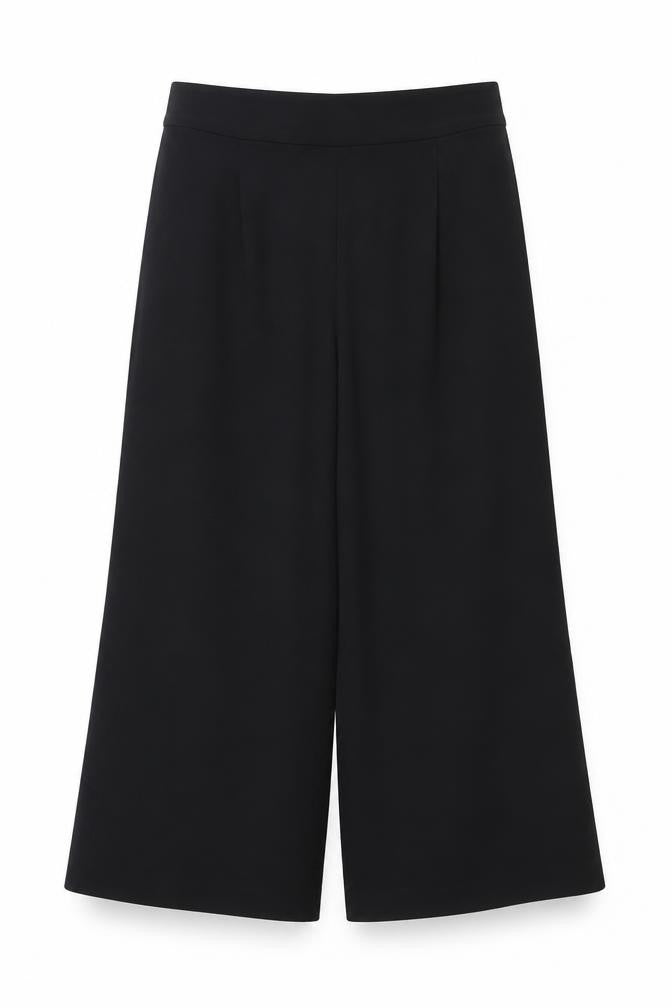 Front view of Marks & Spencer unisex black 38 short stretch dress trousers
