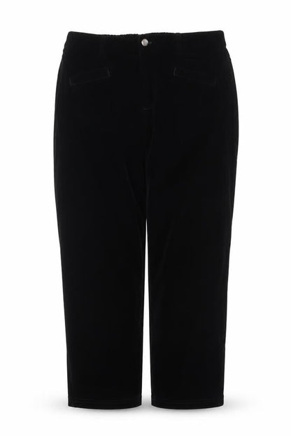 Anthology Women’s Black UK 16 Velour Bootcut Trousers Pockets
