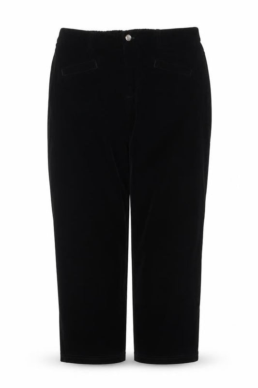 Anthology Women’s Black UK 16 Velour Bootcut Trousers Pockets