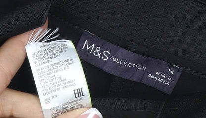 M&S Collection Women’s Black Size 14 Stretch Straight Work Trousers