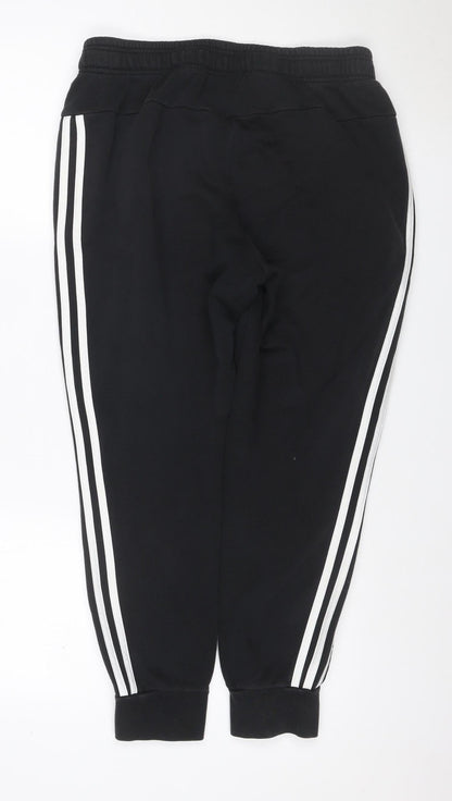 Adidas Women’s Black UK 12-14 M Jogger Track Pants Striped Fleece