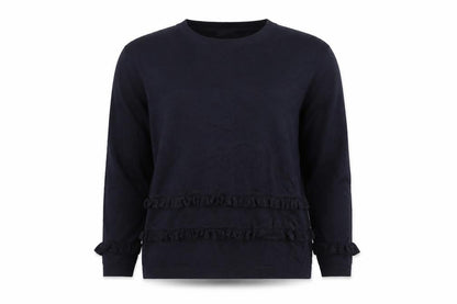 Marks & Spencer Limited Women’s Navy Blue UK 8 Ruffle Crew Neck Knit Jumper