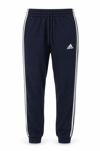 adidas Men’s Blue L 3 Stripe Drawstring Track Pants Joggers