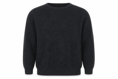 Front view of Mantaray Men’s Black XL Cotton Crew Neck Knit jumper