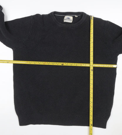 Mantaray Men’s Black XL Cotton Crew Neck Knit Pullover Jumper