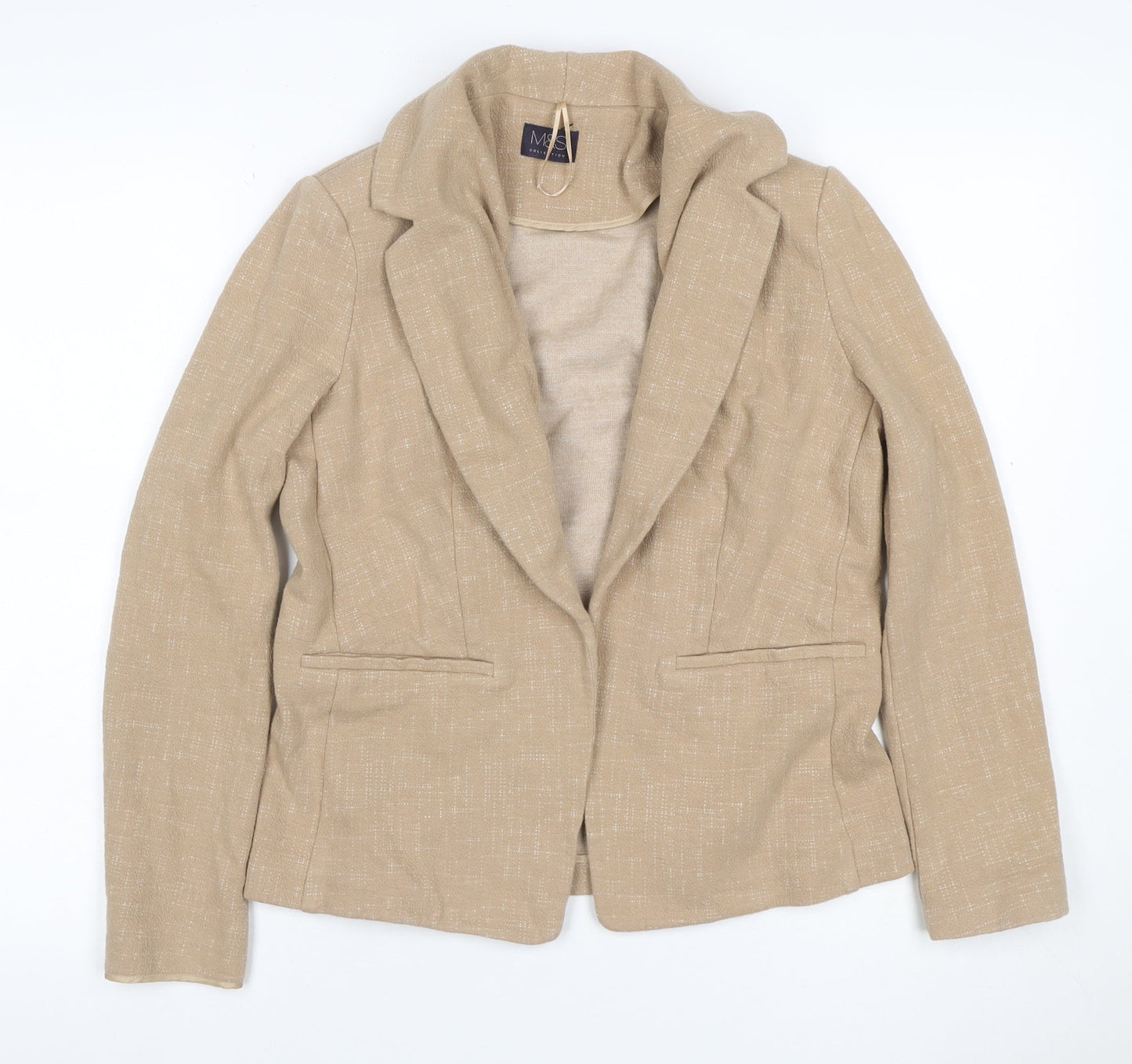 Marks and Spencer Women’s Beige UK 12 Stretch Cotton Blend Blazer