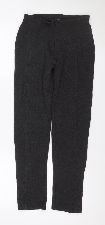 Marks & Spencer Women's Black UK 8 Long Stretch Slim Trousers