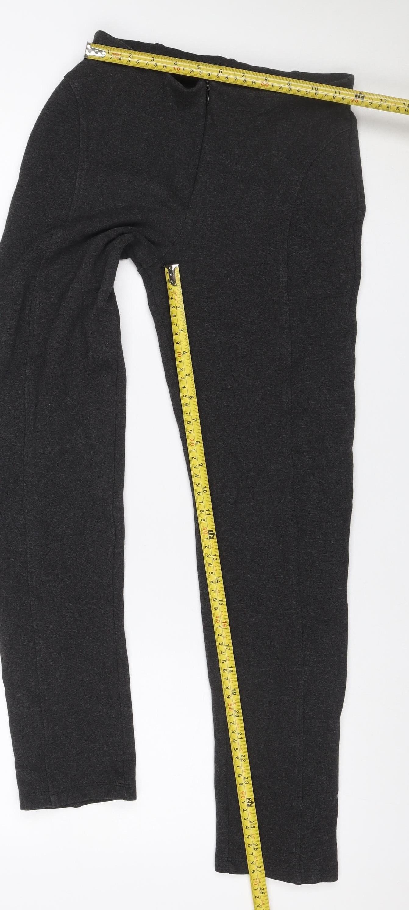 Marks & Spencer Women's Black UK 8 Long Stretch Slim Trousers