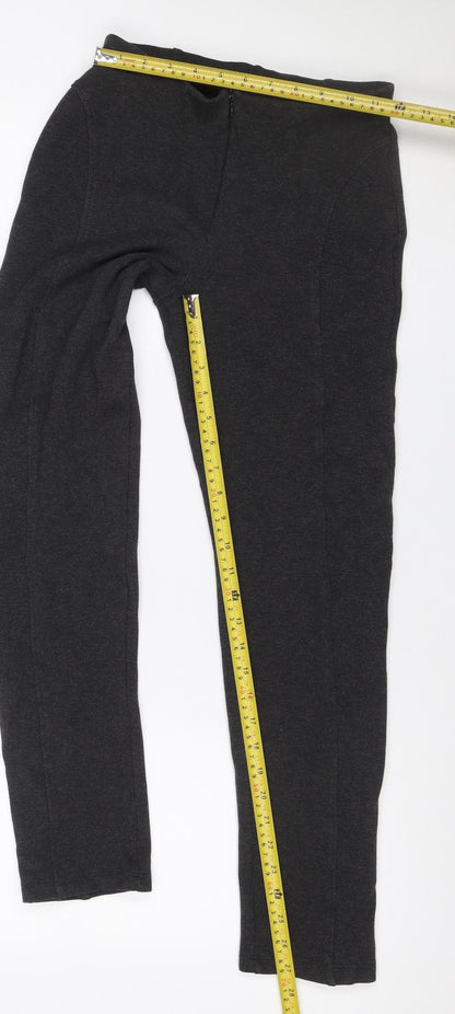 Marks & Spencer Women's Black UK 8 Long Stretch Slim Trousers