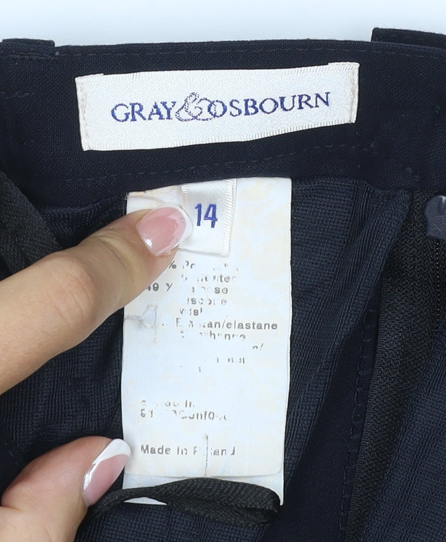 Gray & Osbourn Women Black UK 14 Pencil Knee Length Stretch Skirt