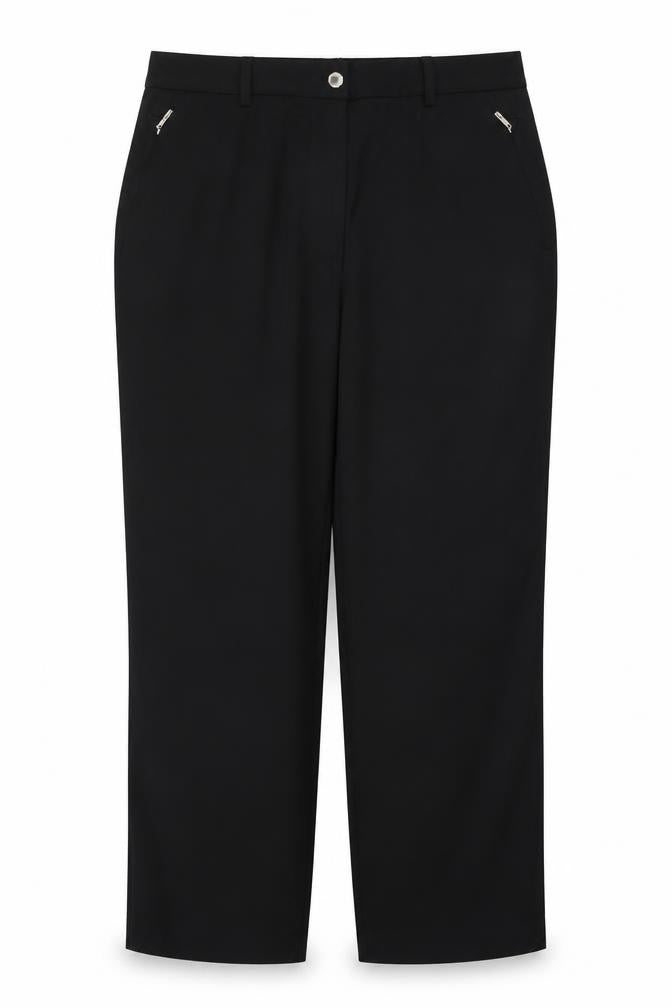 M&S Women Black Size 16 Straight Tailored Stretch Trousers