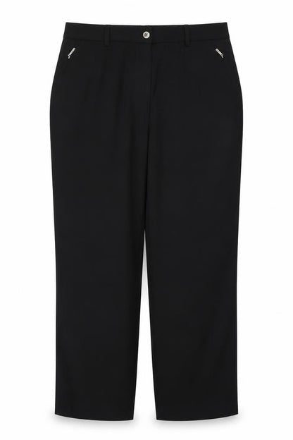 M&S Women Black Size 16 Straight Tailored Stretch Trousers