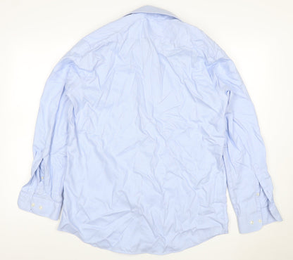 John Lewis Men Blue 16 Tailored Fit Cotton Long Sleeve Shirt